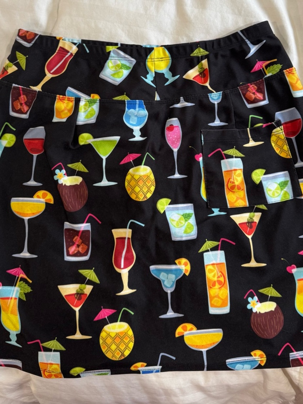 Skinz Tropical Cocktail Print Golf Skirt - Black Background